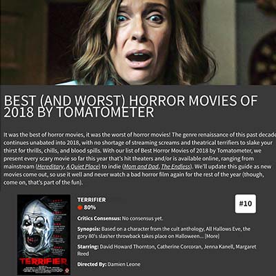 BEST (AND WORST) HORROR MOVIES OF 2018 BY TOMATOMETER